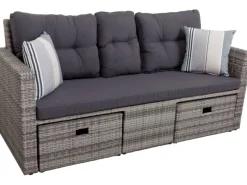 Garden Pleasure Lounge-Sofa Valletta 180 cm x 86 cm x 133 cm Grau
