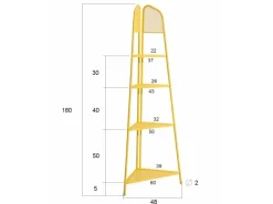 Clearance Garden Pleasure Mwh Eckregal Ekko 180 cm x 48 cm x 48 cm Gelb