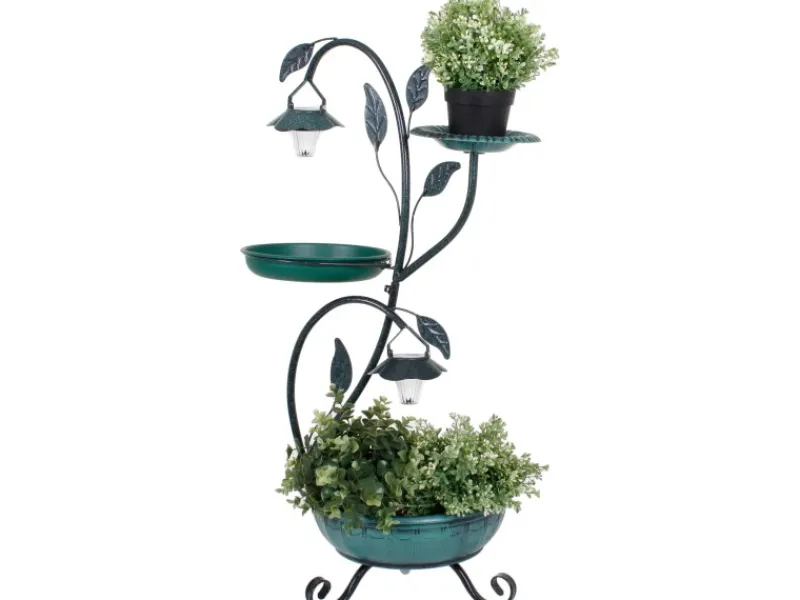 Outlet Garden Pleasure Pflanzständer mit Solar-Beleuchtung 78 cm x 45 cm x 31 cm Grün