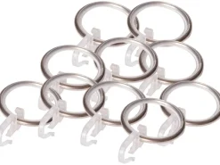 Discount Gardinenringe mit Faltenlegehaken optik Ø 19 mm Edelstahl