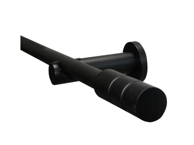 Discount Gardinia Gardinenstangen Set Zylinder Ø 19 mm 160 cm Schwarz matt