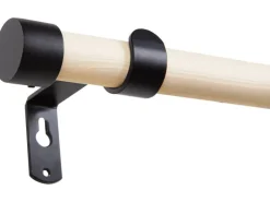 Outlet Gardinenstangen-Set farben 160 cm Holz Natur