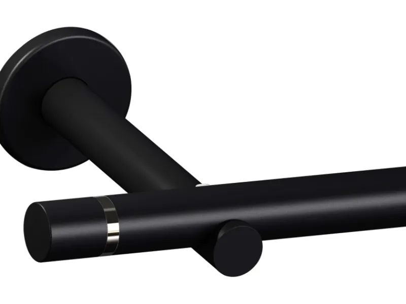 Hot Gardinenstangen-Set Metall 240 cm Schwarz