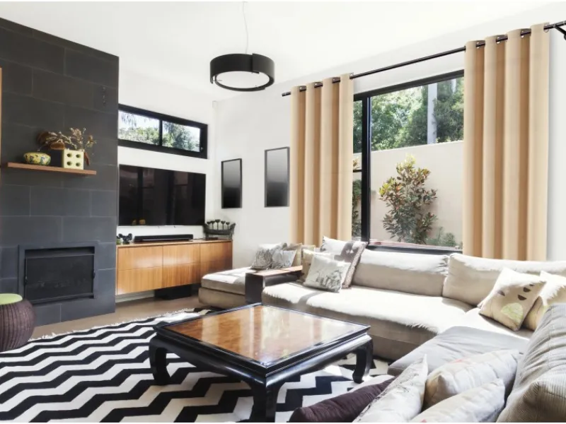 New Gardinenstangen-Set Metall 200 cm Schwarz