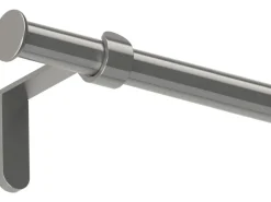 New Gardinenstangen-Set Metall optik 240 cm Edelstahl