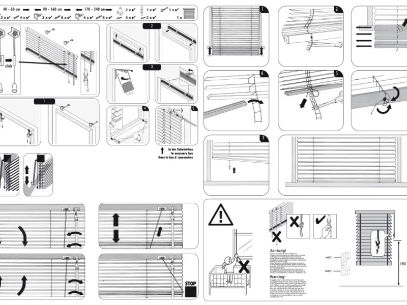 Gardinia Aluminium Jalousie 130 cm x 175 cm Silber