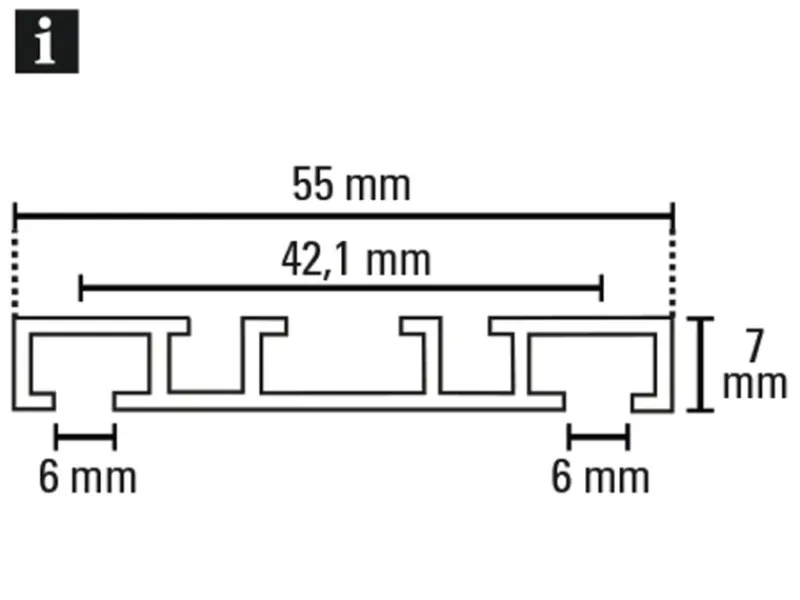 Gardinia Aluminium-Vorhangschiene 2-läufig Weiß 200 cm