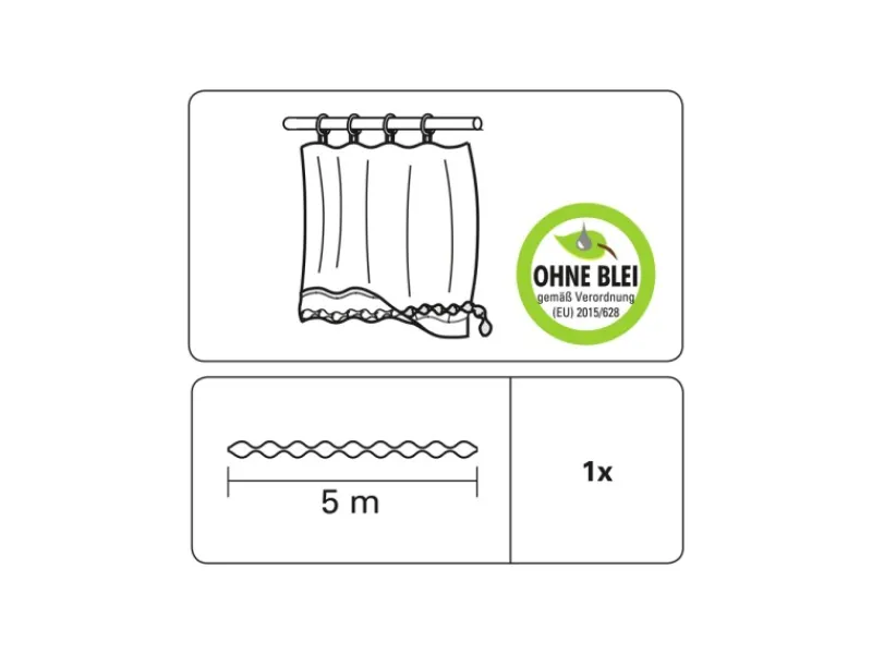 Gardinia Beschwerungsband Weiß 5 m