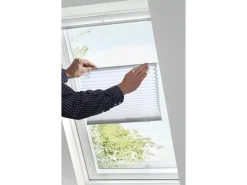 Discount Gardinia Dachfenster-Plissee mit Saugnäpfe 47,3 cm x 100 cm Weiß