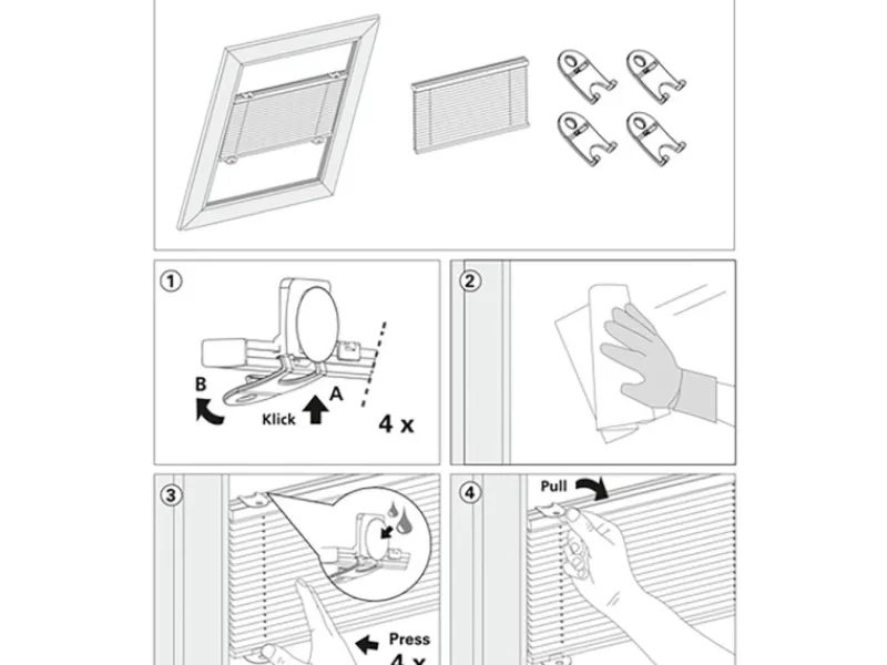 Discount Gardinia Dachfenster-Plissee mit Saugnäpfe 47,3 cm x 100 cm Weiß