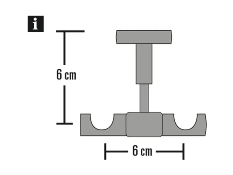 Gardinia Deckenträger Europa für Ø 19 mm -Satin 6 cm
