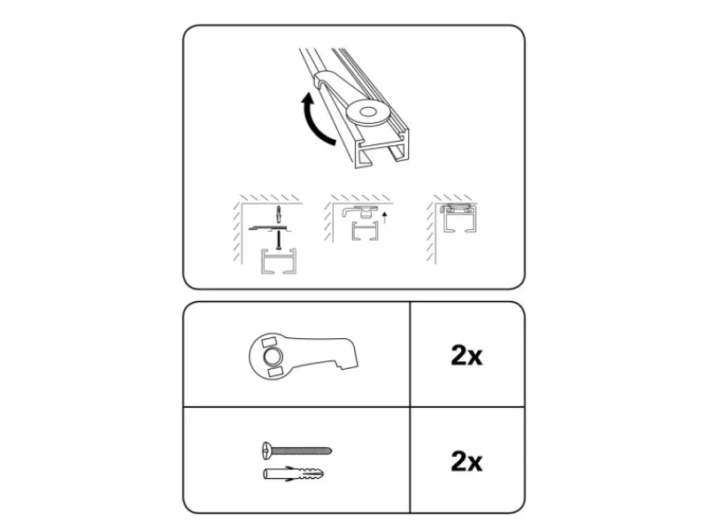 Gardinia Deckenträger für Vorhangschiene Luna 1-läufig 2-er Pack