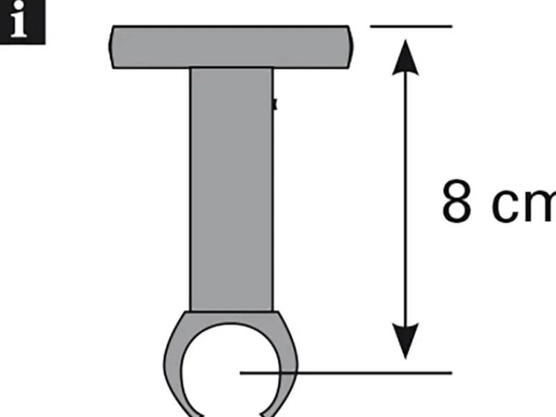 Best Gardinia Deckenträger Windsor für Ø 25 mm Edelstahl-Optik