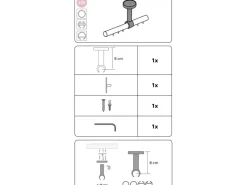 Best Gardinia Deckenträger Windsor für Ø 25 mm Edelstahl-Optik