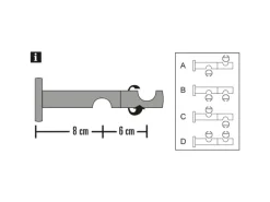 Gardinia Doppel-Kombiträger Chicago für Ø 20 mm offen 8 cm / 6 cm