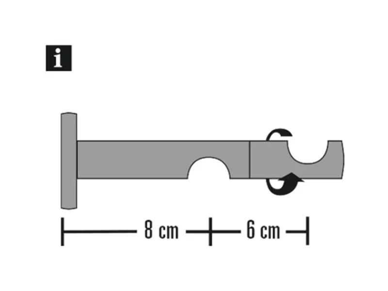 Gardinia Doppel-Kombiträger Chicago für Ø 20 mm offen 8 cm / 6 cm