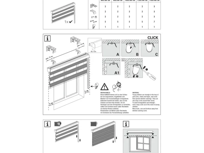 Gardinia Doppelrollo 80 cm x 160 cm Weiß