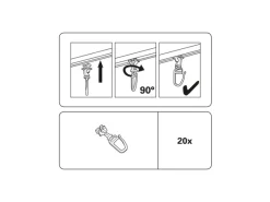 Gardinia Drehgleiter für 4 mm Laufkanal Weiß 20-er Pack