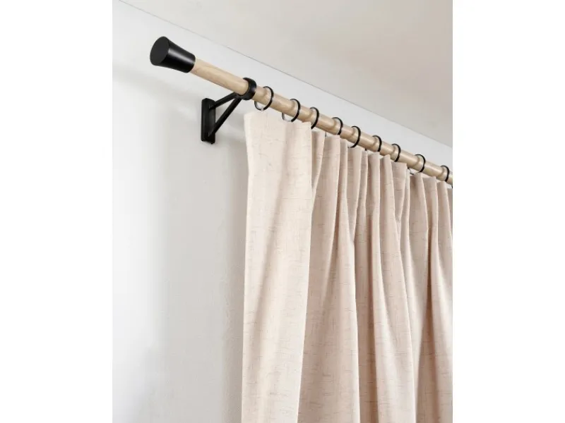 Gardinia Dreiecksträger Denver geschlossen für Ø 25 mm 10 cm Schwarz Matt