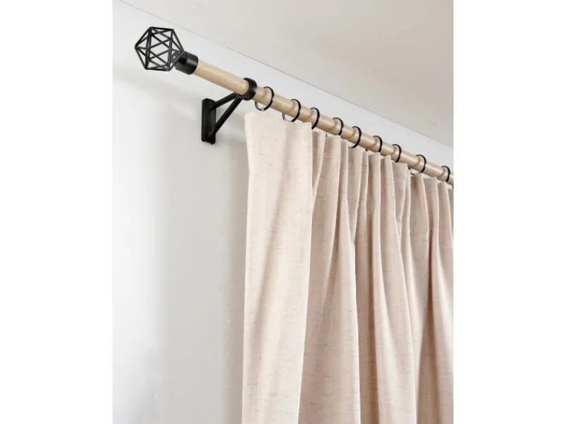 Gardinia Dreiecksträger Denver geschlossen für Ø 25 mm 10 cm Schwarz Matt