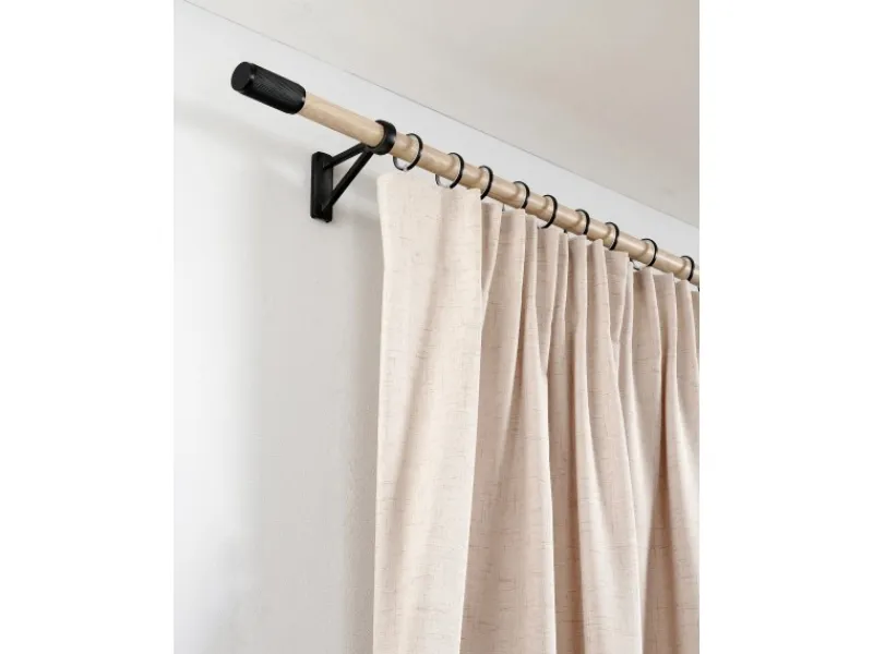 Gardinia Dreiecksträger Denver geschlossen für Ø 25 mm 10 cm Schwarz Matt