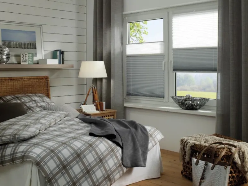 Gardinia Easy Fix Plissee Tag und Nacht Weiß 60 cm x 130 cm