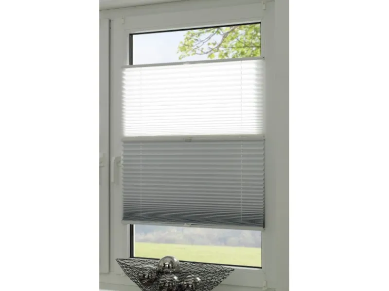 Gardinia Easy Fix Plissee Tag und Nacht Weiß 60 cm x 130 cm