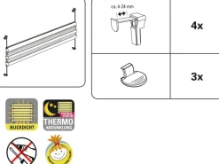 Hot Gardinia Easy Fix Plissee Tag und Nacht Weiß 90 cm x 210 cm