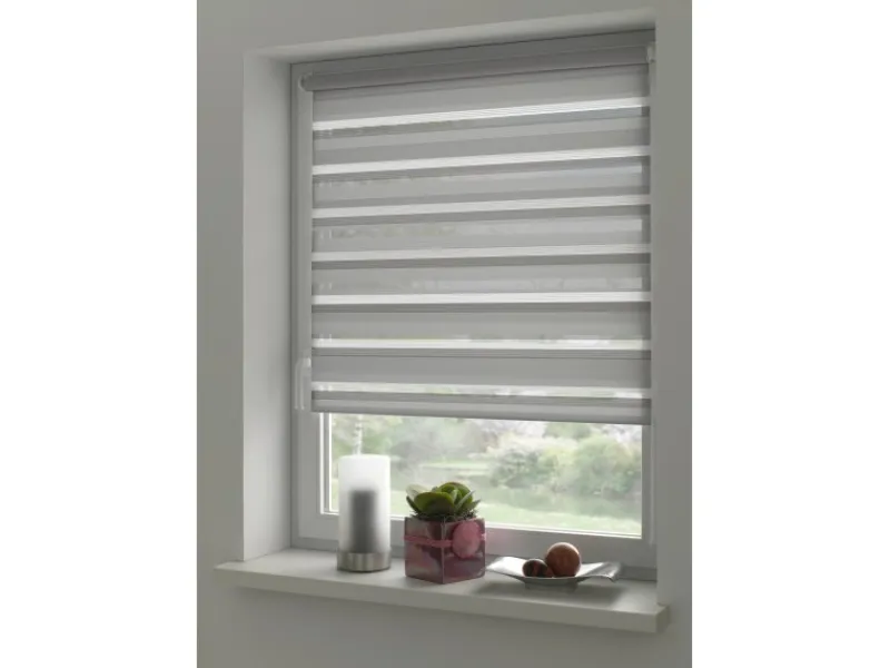 Gardinia Easyfix Doppelrollo mit Montageschiene 100 cm x 150 cm Grau