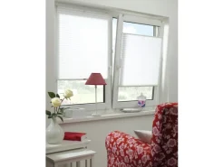 Gardinia EasyFix Plissee mit 2 Bedienschienen 45 cm x 130 cm Weiß