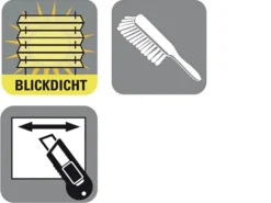 Hot Gardinia EasyFix Plissee mit 2 Bedienschienen 65 cm x 130 cm Elfenbein