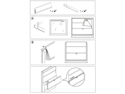 Clearance Gardinia Easyfix Raffrollo Magnetisch Grau 60 cm x 140 cm