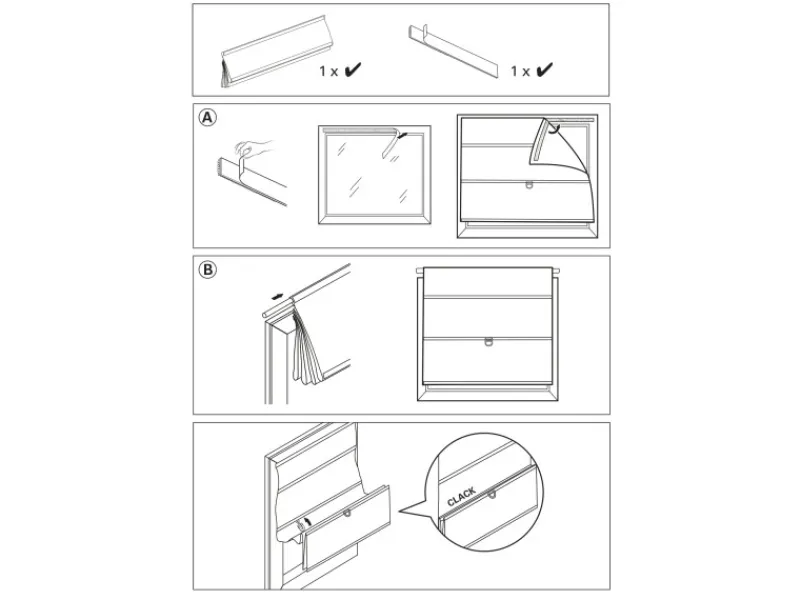 Clearance Gardinia Easyfix Raffrollo Magnetisch Grau 60 cm x 140 cm