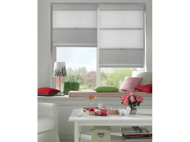 Clearance Gardinia Easyfix Raffrollo Magnetisch Grau 60 cm x 140 cm