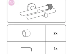 Gardinia Endkappe Windsor für Ø 25 mm Edelstahl-Optik
