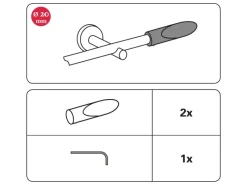 Gardinia Endstück Chicago Elypse für Ø 20 mm Edelstahloptik 2-er Pack