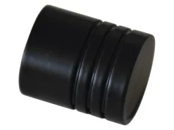 Hot Gardinia Endstück Chicago Zylinder für Ø 20 mm Schwarz-Matt 2-er Pack