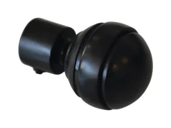 Gardinia Endstück Chicago Kugel für Ø 20 mm Schwarz-Matt 2-er Pack