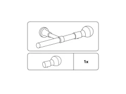 Gardinia Endstück Europa Geo für Ø 19 mm Messing-Antik