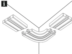 Gardinia Erkerbogen 3-läufig GE3 Weiß 18,5 cm x 18,5 cm