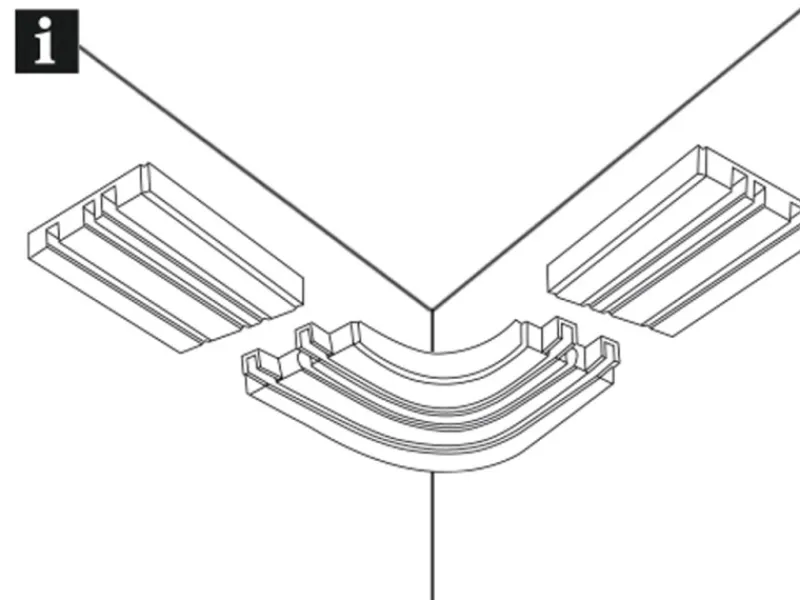 Gardinia Erkerbogen 3-läufig GE3 Weiß 18,5 cm x 18,5 cm