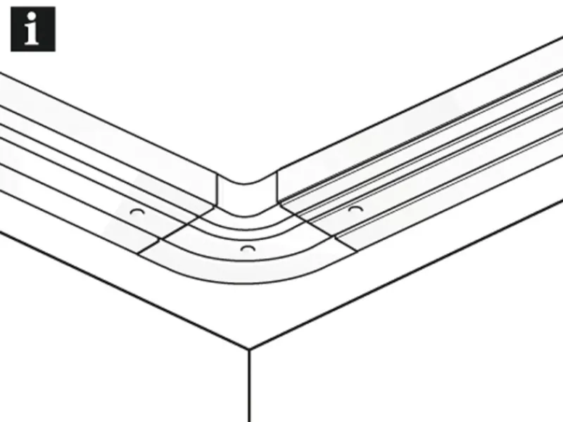 Gardinia Erkerbogen 3-läufig GE3 Weiß 18,5 cm x 18,5 cm