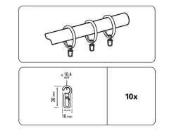 Gardinia Faltenlegehaken Lugano 10-er Pack