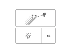 Gardinia Feststeller für Alu-Vorhangschiene Weiß 6-er Pack