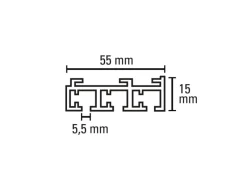 Outlet Gardinia Flächenvorhangschiene 3-läufig 160 cm Silber