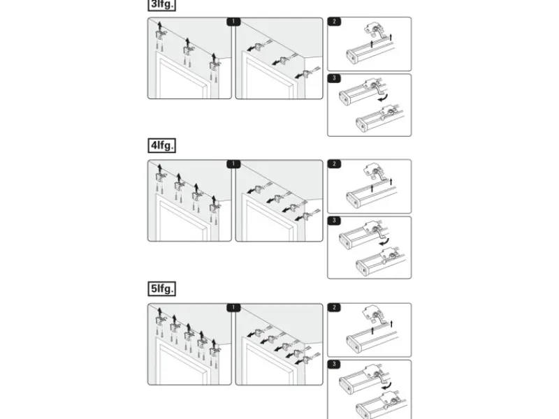 Gardinia Flächenvorhangschiene Komfort Komplett-Set 3-läufig Weiß 170 cm