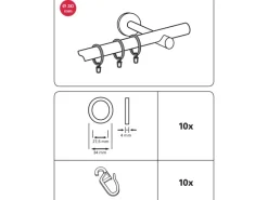 Best Gardinia Gardinenringe Chicago für Ø 20 mm 10-er Pack Edelstahl