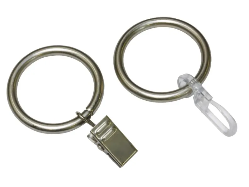 Best Gardinia Gardinenringe Europa für Ø 19 mm 10-er Pack Silber-Satin