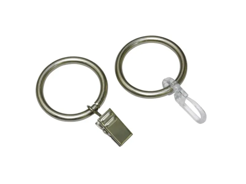 Best Gardinia Gardinenringe Europa für Ø 19 mm 10-er Pack Silber-Satin