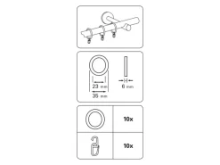 Gardinia Gardinenringe für Vitrage- und Caféhausstangen 10-er Pack Chrom
